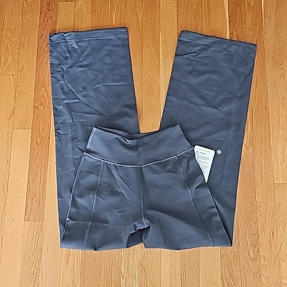 NWT Lululemon GREY Sit In Stillness Pant Size 4 GREY High Rise Wide Leg Pant